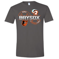 Baysox Youth Split Ball Charcoal Gray Tee Shirt