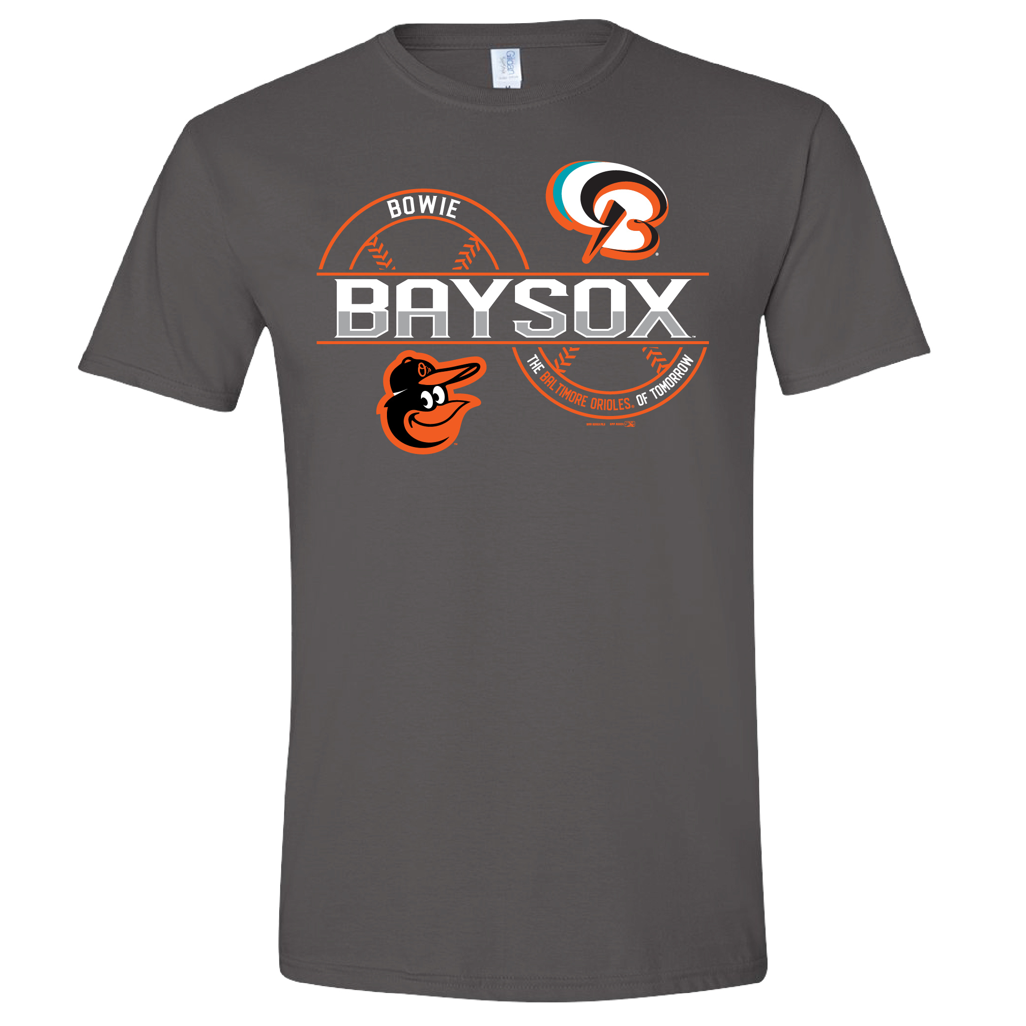 YOUTH Softstyle Split Baseball Charcoal Gray Baysox/Orioles T-Shirt